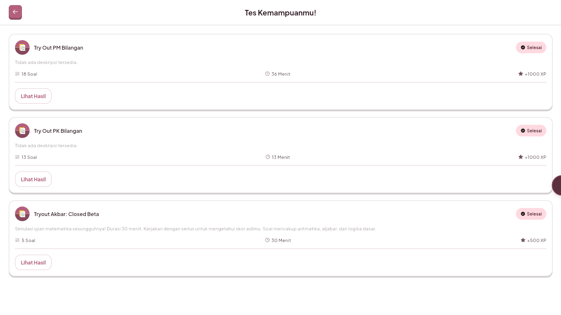 Screenshot Soulmath Tryout