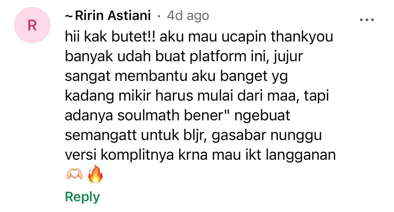 Testimoni pengguna SoulMath 12