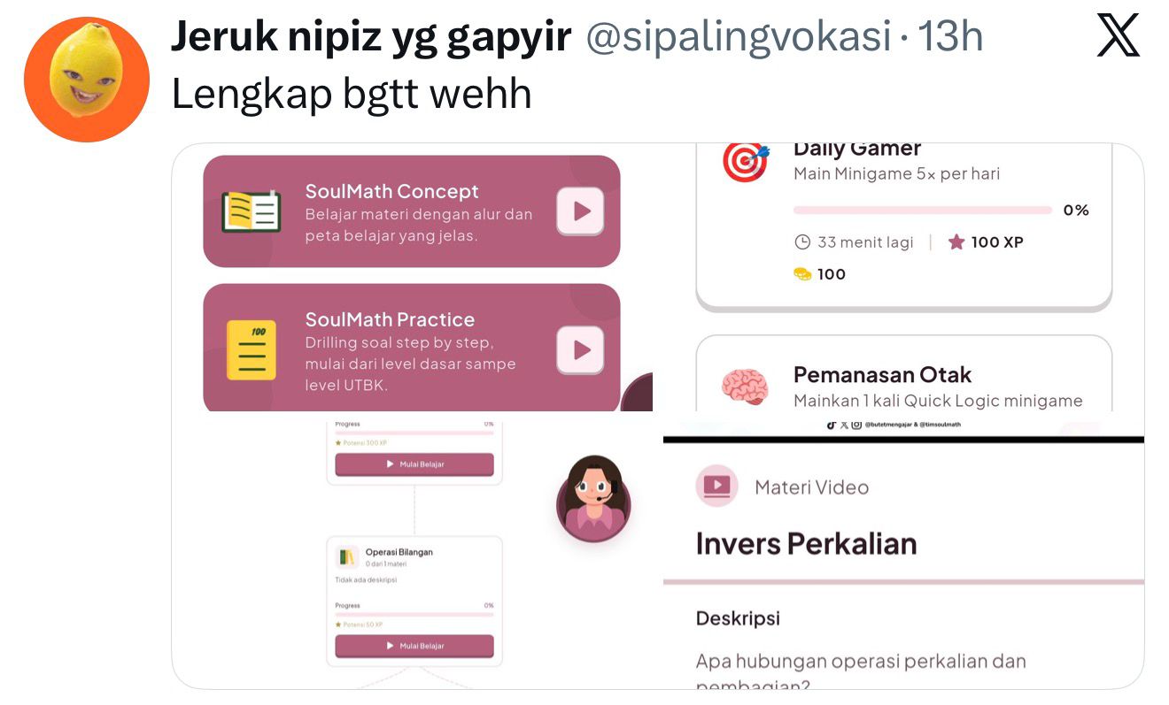Testimoni pengguna SoulMath 7